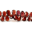 7x4-10x5mm Garnet Faceted Pear Beads 8 inch 63 pieces - Beadsofcambay.com