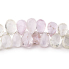 7x4-12x8mm Kunzite and Hiddenite Faceted Pear Beads 9 inch 58 pieces - Beadsofcambay.com