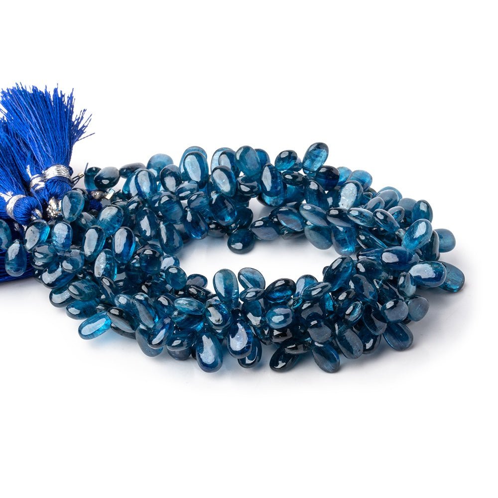 7x4-8x5mm Blue Kyanite Plain Pear Beads 7.5 inch 56 pieces - Beadsofcambay.com