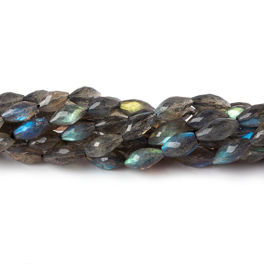 7x4mm - 9x5mm Labradorite straight drilled faceted marquise 14 inch 37 beads A - Beadsofcambay.com