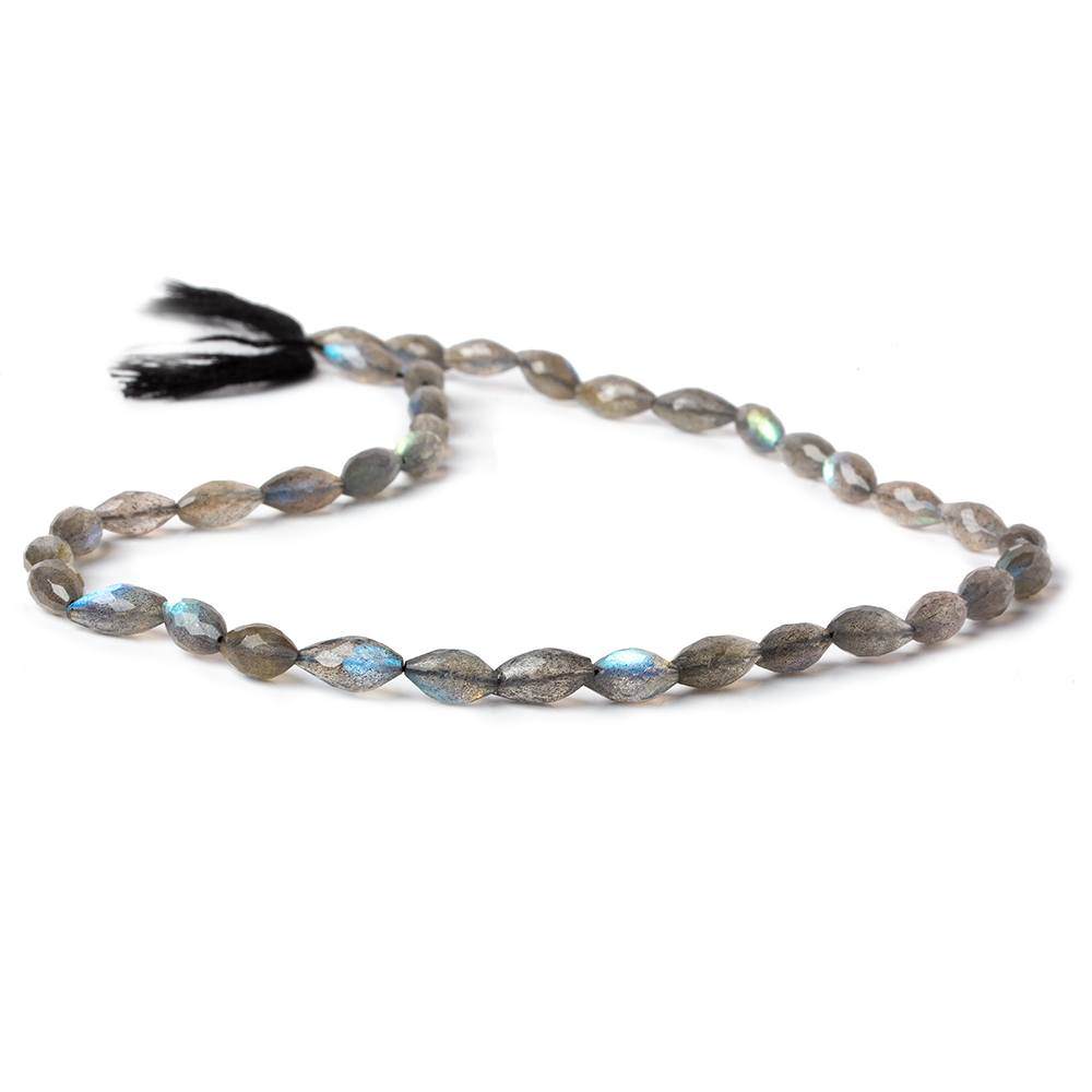 7x4mm - 9x5mm Labradorite straight drilled faceted marquise 14 inch 37 beads A - Beadsofcambay.com