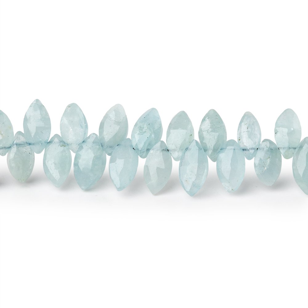 7x4mm Aquamarine Faceted Marquise Beads 7 inch 72 pieces - Beadsofcambay.com