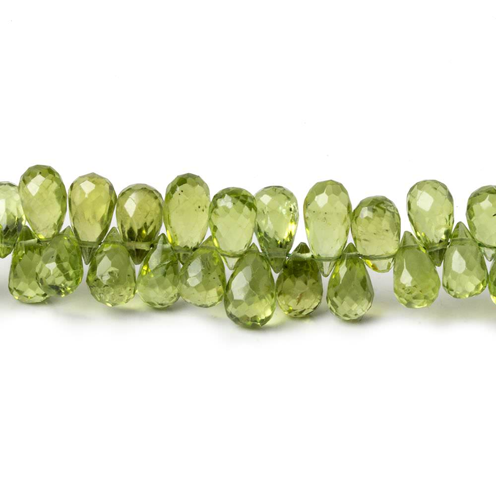 5x3-7x5mm Peridot Faceted Tear Drop Beads 9 inch 86 pieces AAA - Beadsofcambay.com