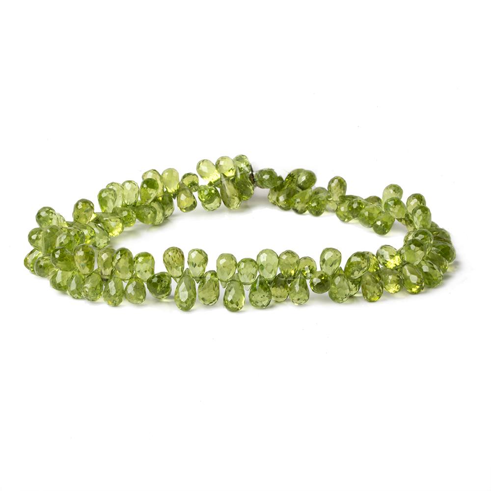 5x3-7x5mm Peridot Faceted Tear Drop Beads 9 inch 86 pieces AAA - Beadsofcambay.com