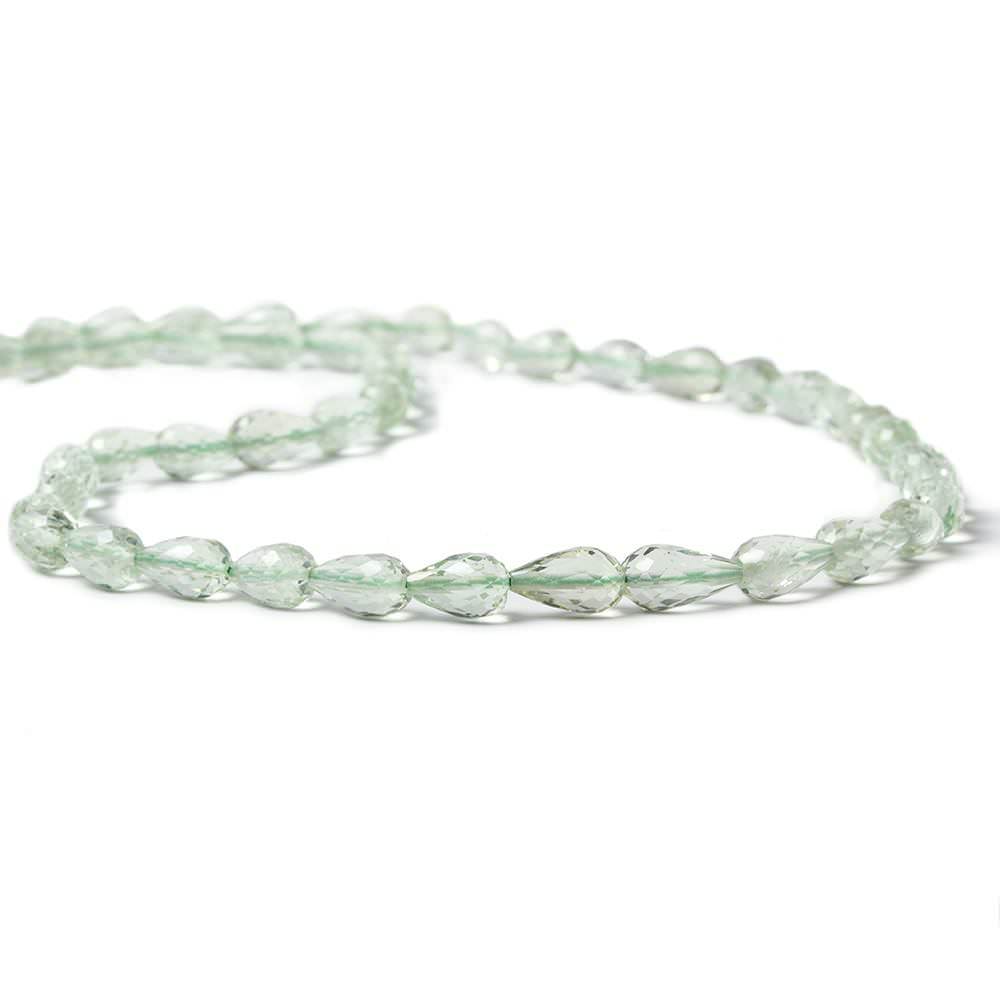7x4mm Prasiolite Faceted Straight Drop 59 pieces - Beadsofcambay.com