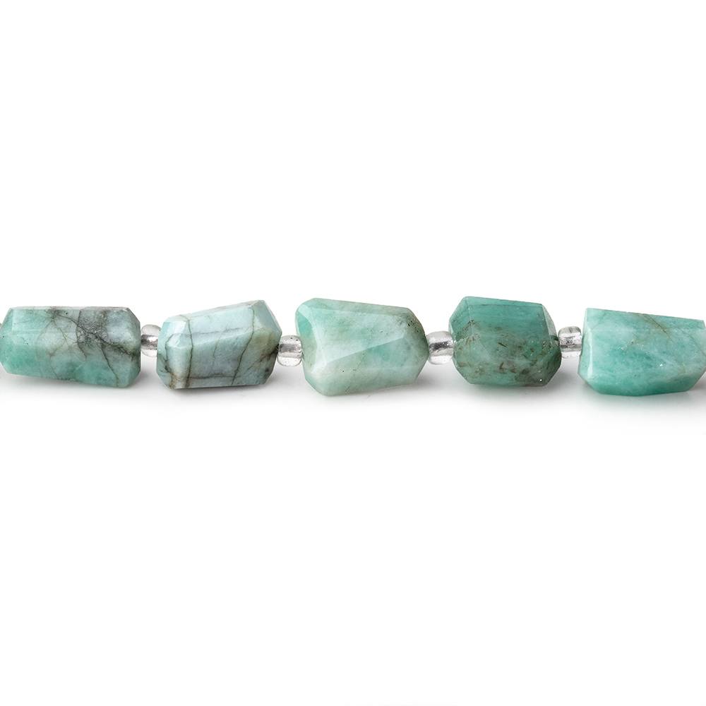 7x5-10x5mm Brazilian Emerald faceted nugget beads 14 inch 33 pieces - Beadsofcambay.com