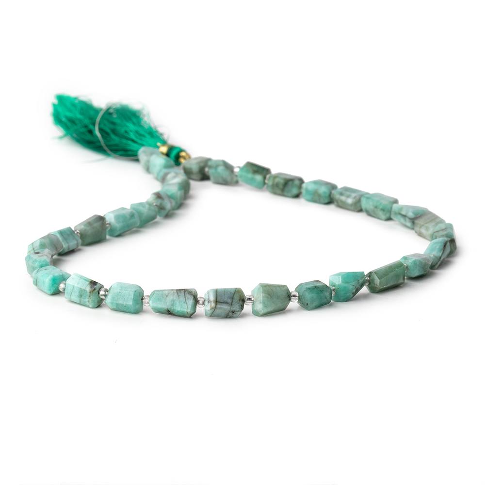 7x5-10x5mm Brazilian Emerald faceted nugget beads 14 inch 33 pieces - Beadsofcambay.com