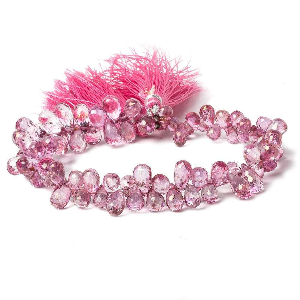 7x5-10x5mm Mystic Pink Topaz Faceted Tear Drop Beads 8 inch 77 pieces - Beadsofcambay.com