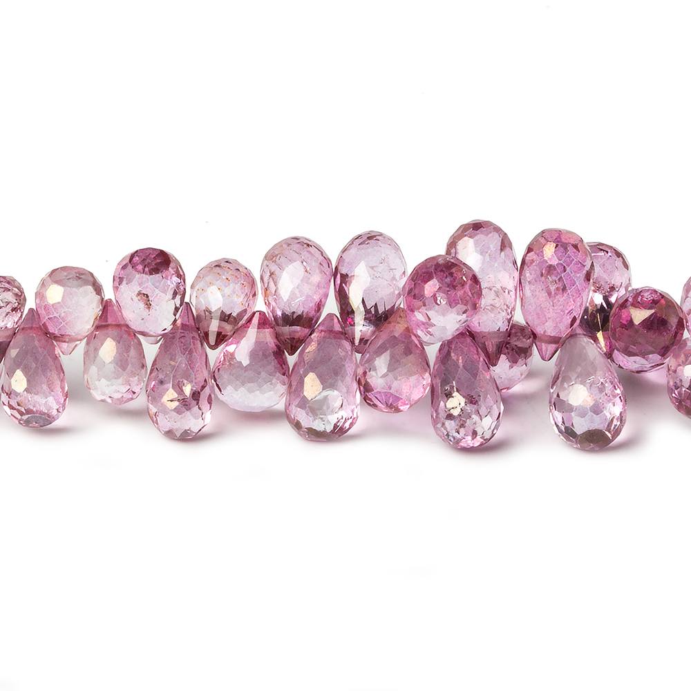 7x5-10x5mm Mystic Pink Topaz Faceted Tear Drop Beads 8 inch 77 pieces - Beadsofcambay.com