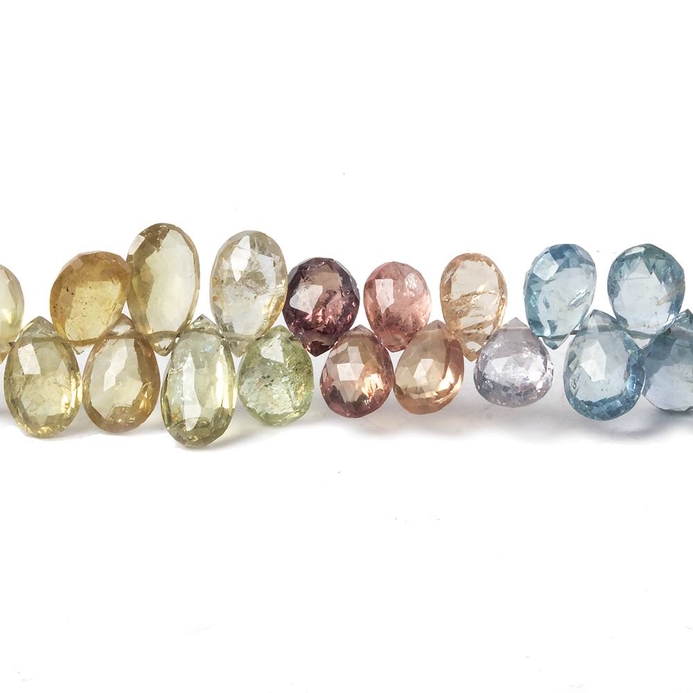 7x5-10x5mm Umba Multi-Color Sapphire Pear Briolette 8 inch 78 pieces - Beadsofcambay.com