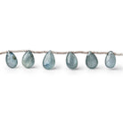 7x5-10x6mm Grey Blue Sapphire Faceted Pear Beads 6.5 inch 17 pieces - Beadsofcambay.com