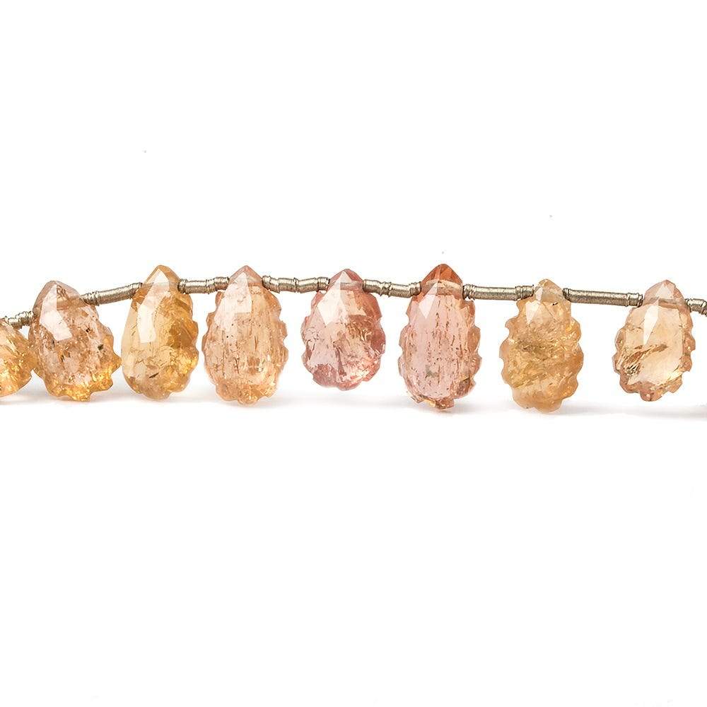 7x5-10x6mm Precious and Imperial Topaz Scalloped Pears 8 inch 29 Beads - Beadsofcambay.com