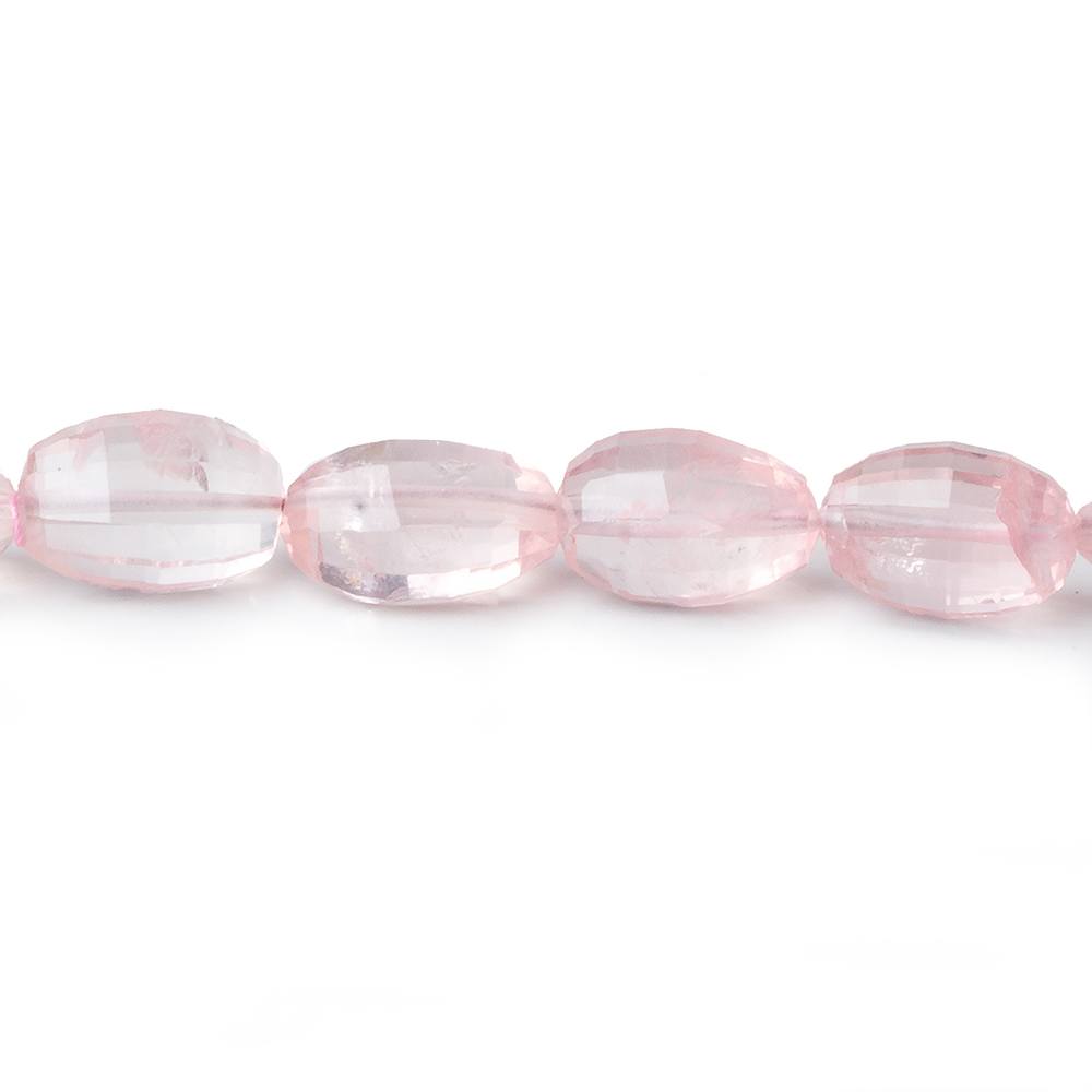 7x5-10x6mm Rose Quartz checkerboard faceted ovals 8 inch 20 beads A - Beadsofcambay.com