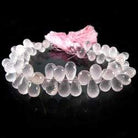 7x5-10x6mm Rose Quartz Tear Drop Briolette Beads 8 inch 76 pieces - Beadsofcambay.com