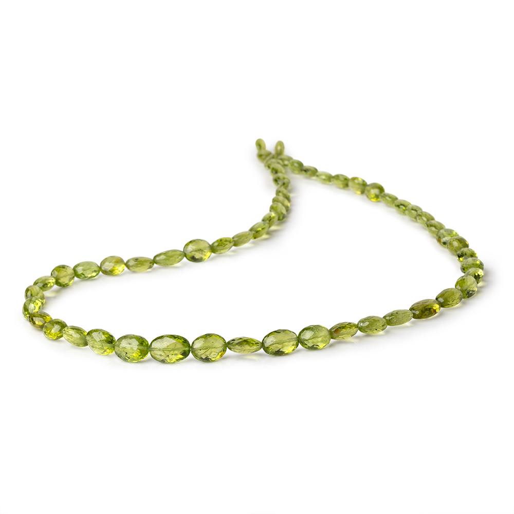 7x5-10x7mm Afghani Peridot Faceted Oval Beads 18 inch 57 pieces AAA - Beadsofcambay.com