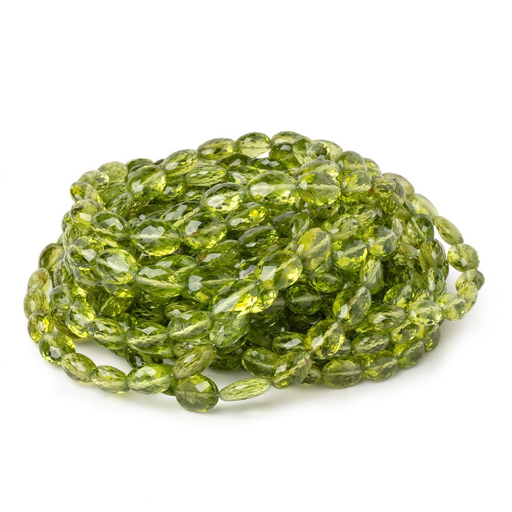 7x5-10x7mm Afghani Peridot Faceted Oval Beads 18 inch 57 pieces AAA - Beadsofcambay.com