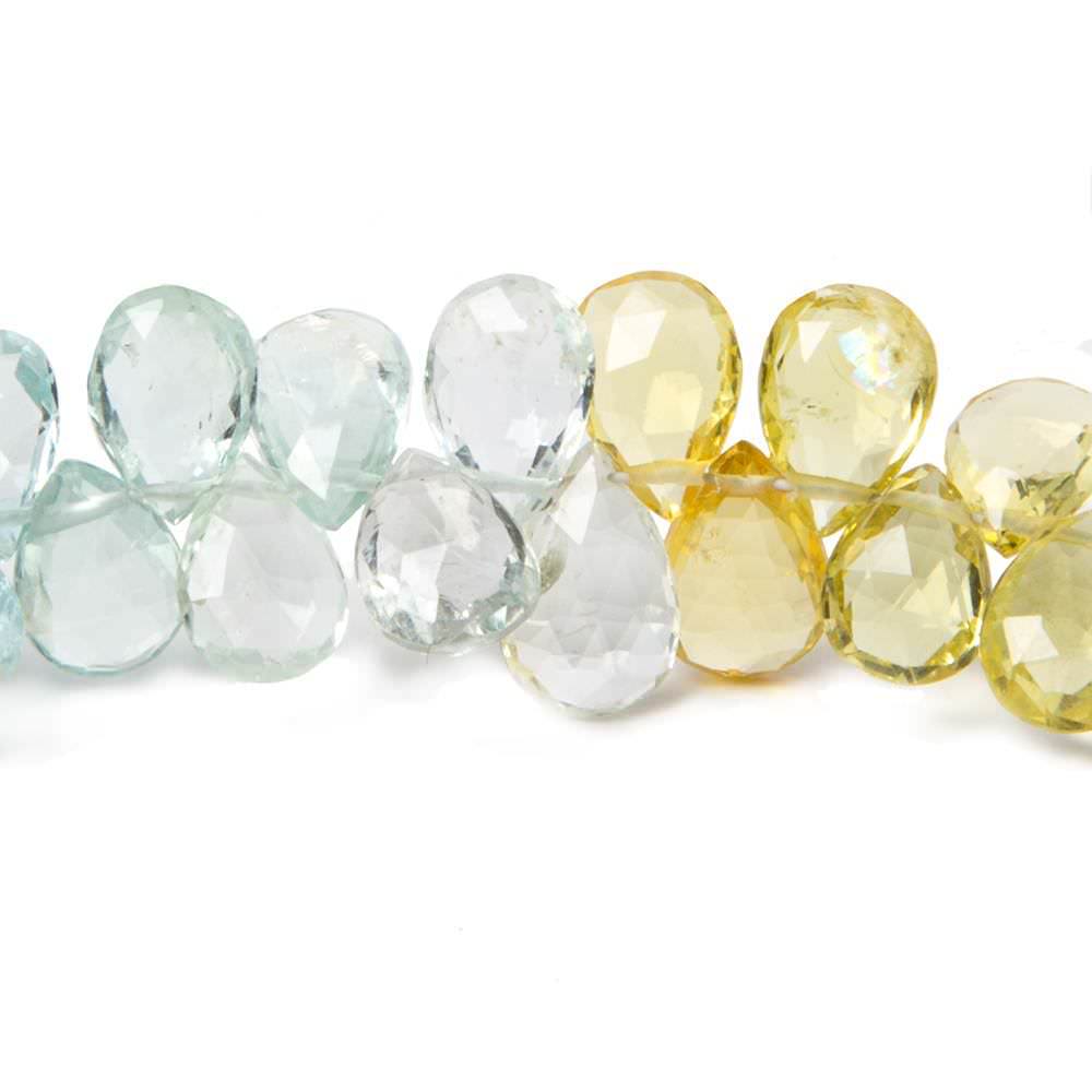 7x5-10x7mm Multi Beryl faceted pear beads 7.5 inches 74 pieces AAA - Beadsofcambay.com