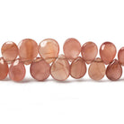 7x5-10x8mm Rhodochrosite plain pear beads 8 inch 57 pieces AA grade - Beadsofcambay.com
