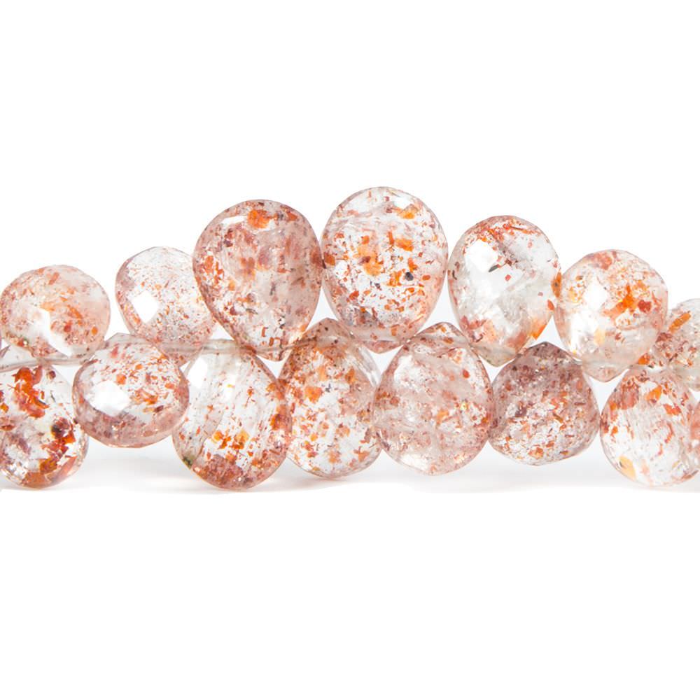7x5-10x8mm Sunstone faceted pear Beads 8 inch 62 pieces - Beadsofcambay.com