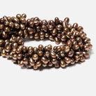 7x5-11x6mm Mocha Brown Top Drilled Oval Freshwater Pearls 15.5 inch 77 pcs - Beadsofcambay.com