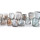 7x5-11x6mm Moss Aquamarine Top Drilled Faceted Points 7 inch 58 Beads - Beadsofcambay.com