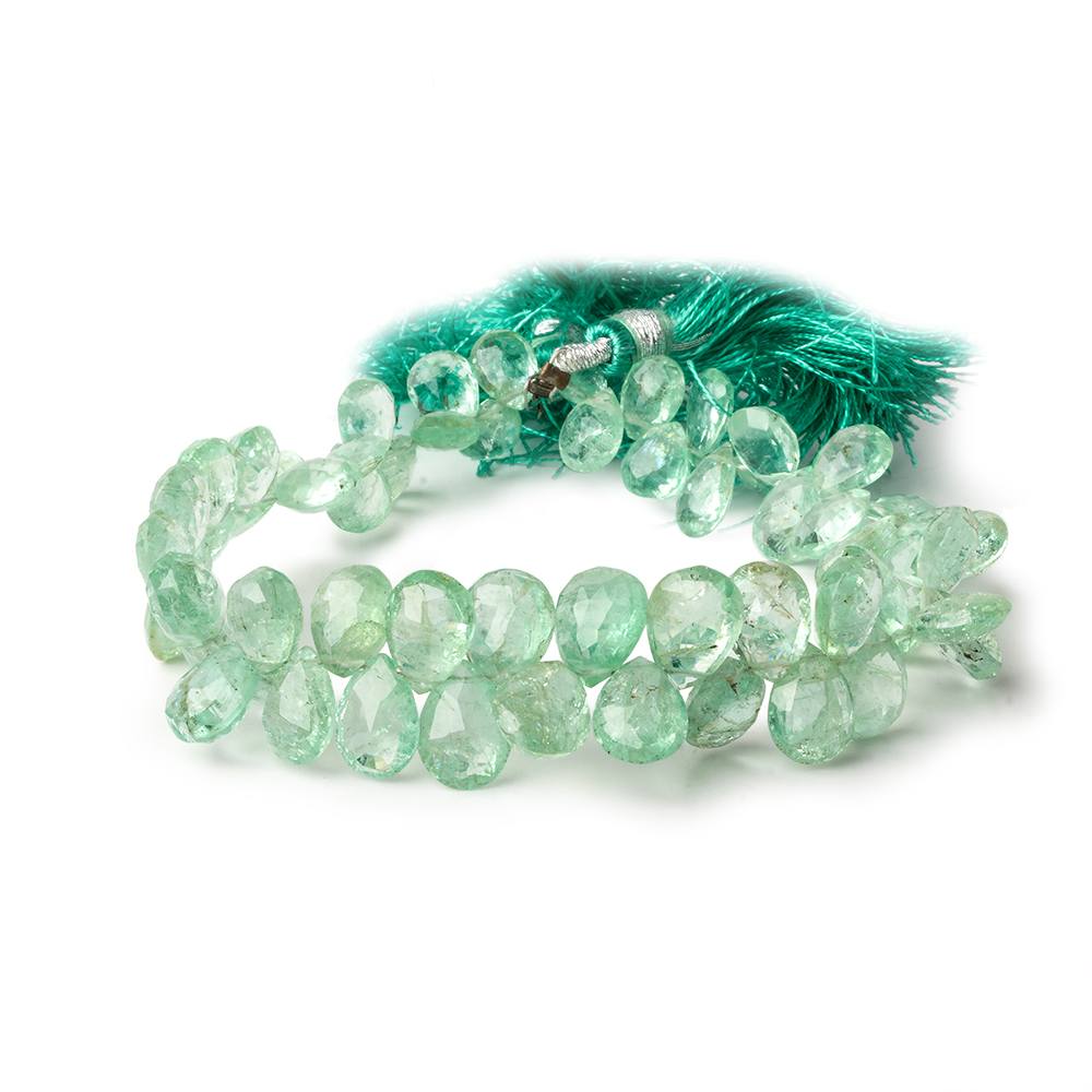 7x5-11x7mm Colombian Emerald faceted pear beads 7.75 inch 60 pieces AA - Beadsofcambay.com