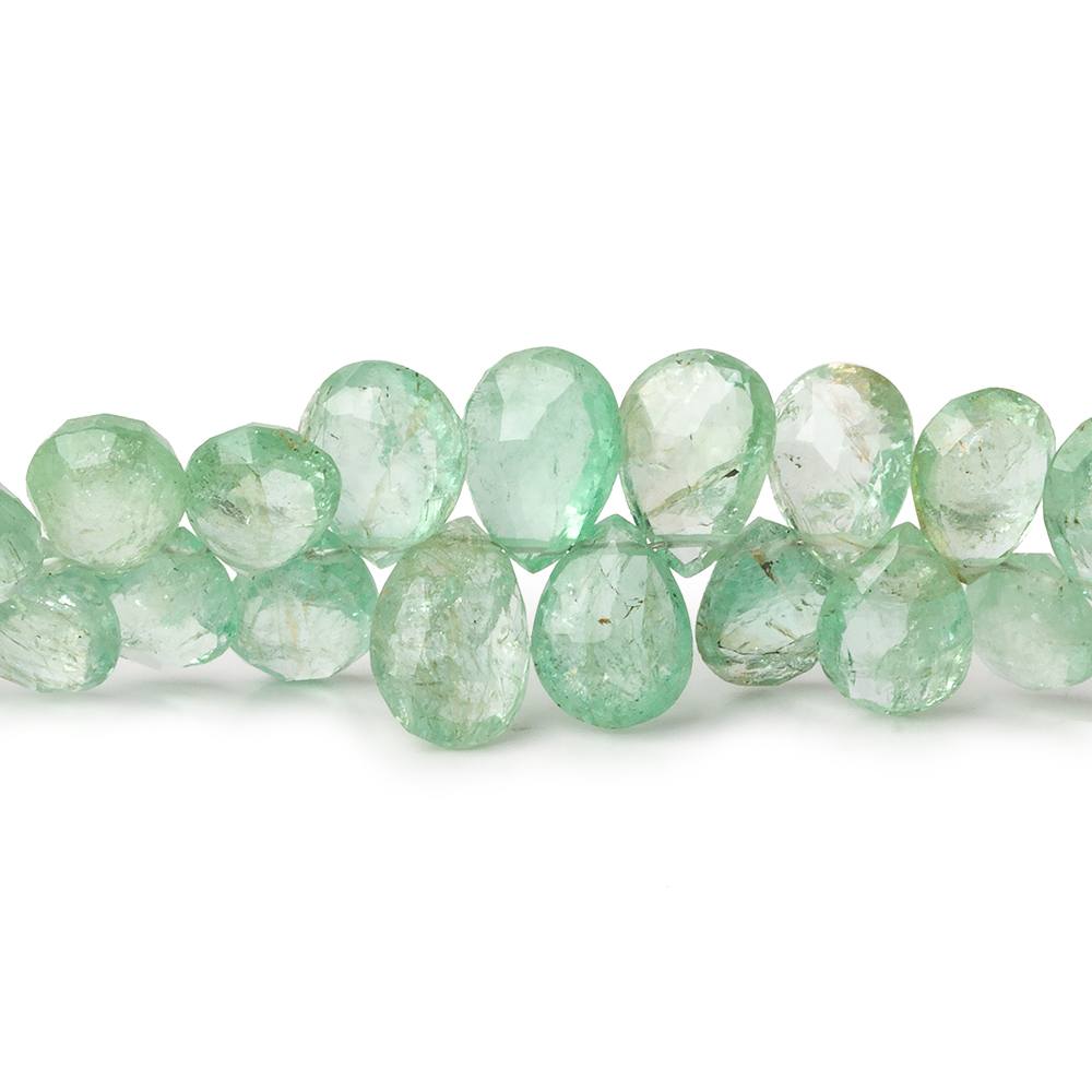 7x5-11x7mm Colombian Emerald faceted pear beads 7.75 inch 60 pieces AA - Beadsofcambay.com