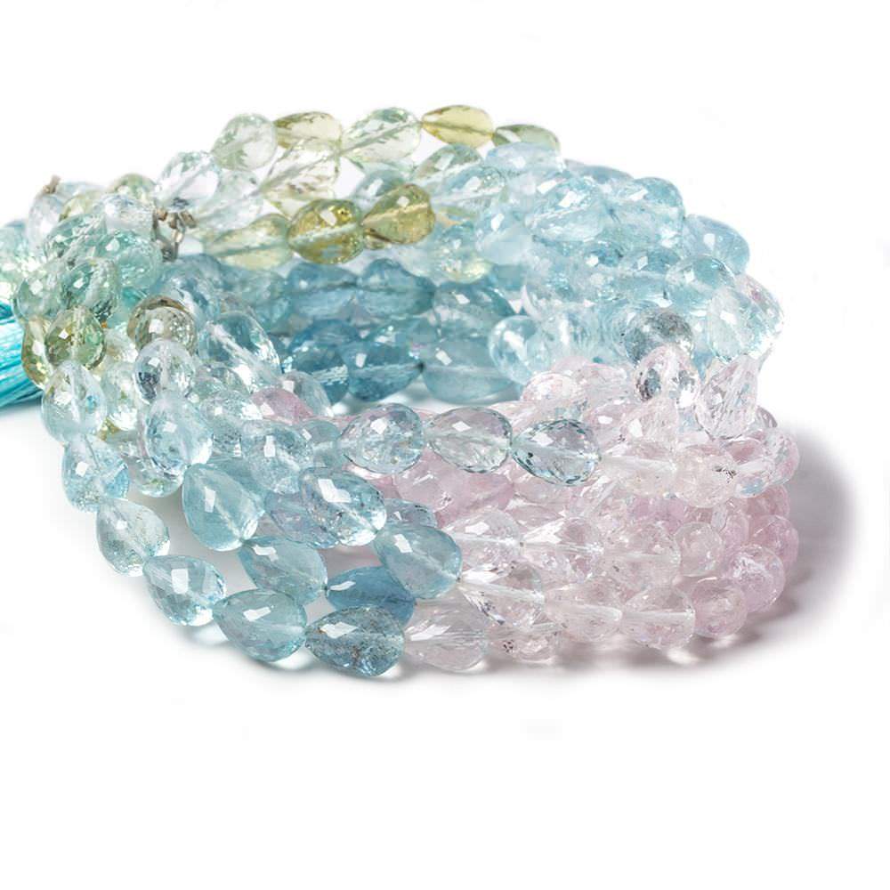 7x5-11x7mm Multi Beryl straight drill faceted tear drops 47 beads 17 in. A Grade - Beadsofcambay.com
