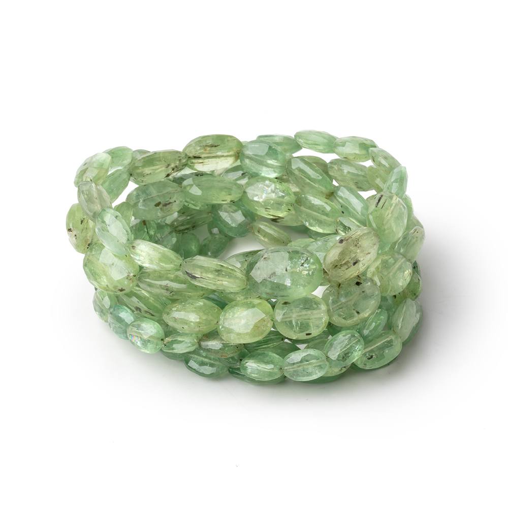 7x5-11x8mm Green Kyanite Faceted Oval Beads 16 inch 47 pieces - Beadsofcambay.com