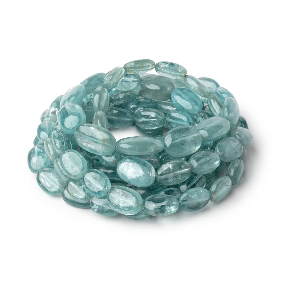 7x5-11x8mm Teal Kyanite Plain Oval Beads 16 inch 35 pieces - Beadsofcambay.com