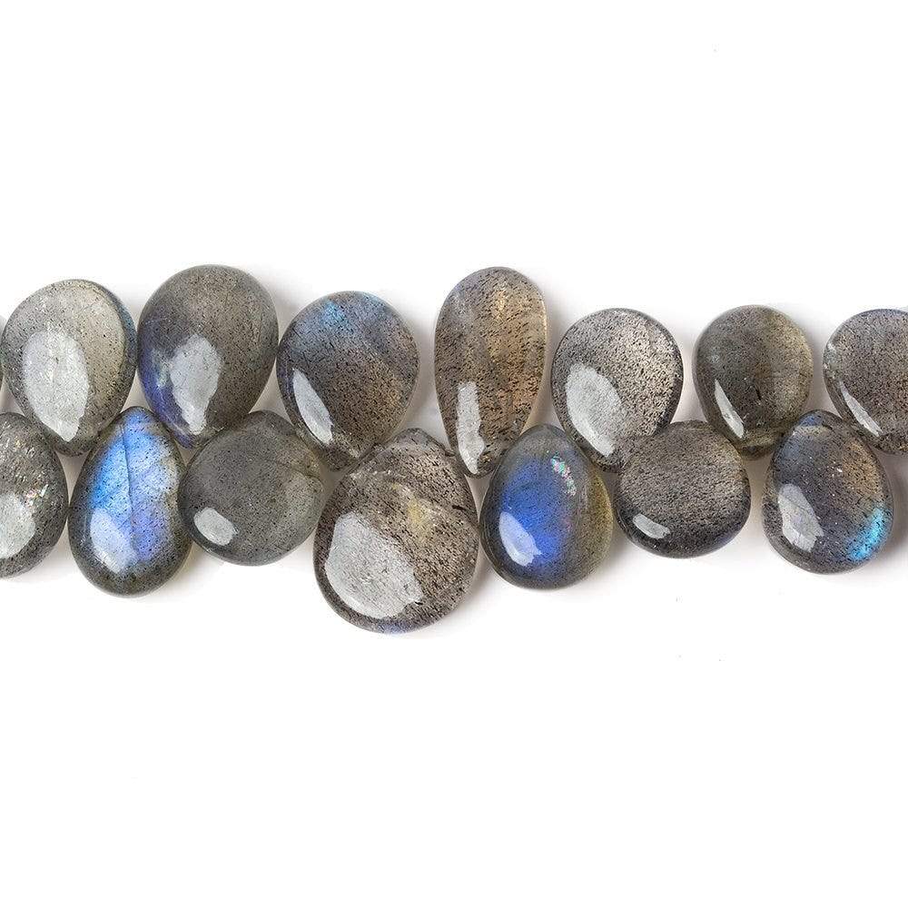 7x5-11x9mm Labradorite Plain Pears 8 inch 54 beads - Beadsofcambay.com