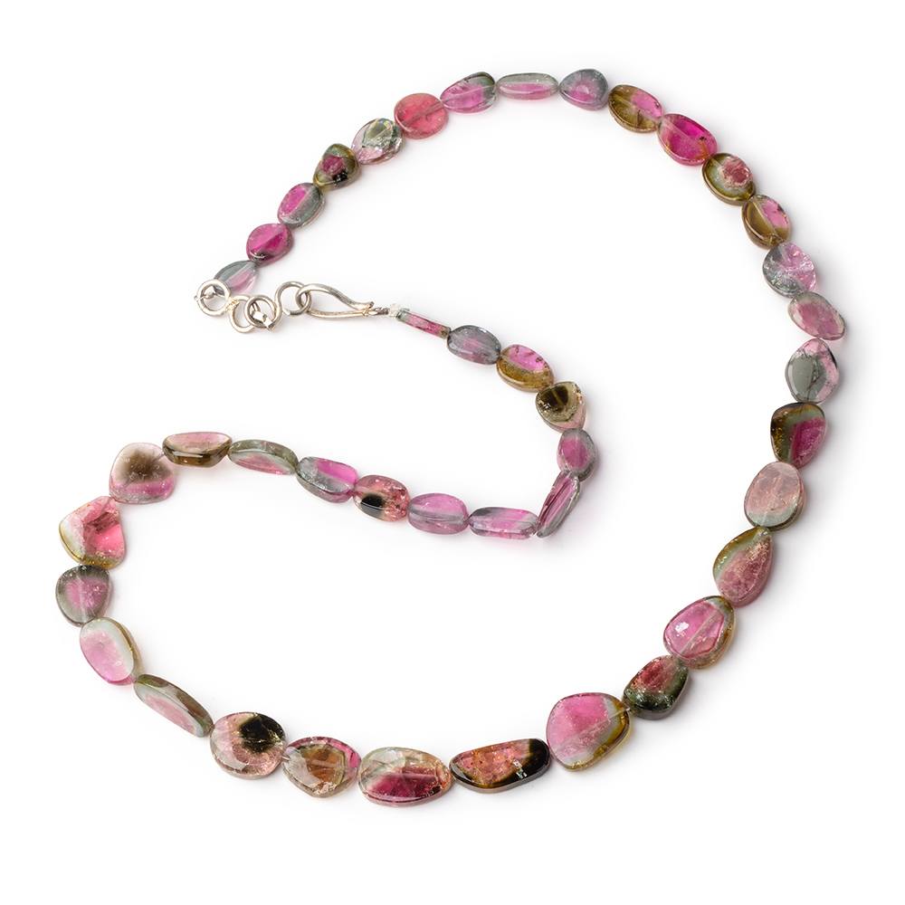 7x5-12.5x11mm Watermelon Tourmaline Slice Beads 17 inch 43 pieces AAA - Beadsofcambay.com