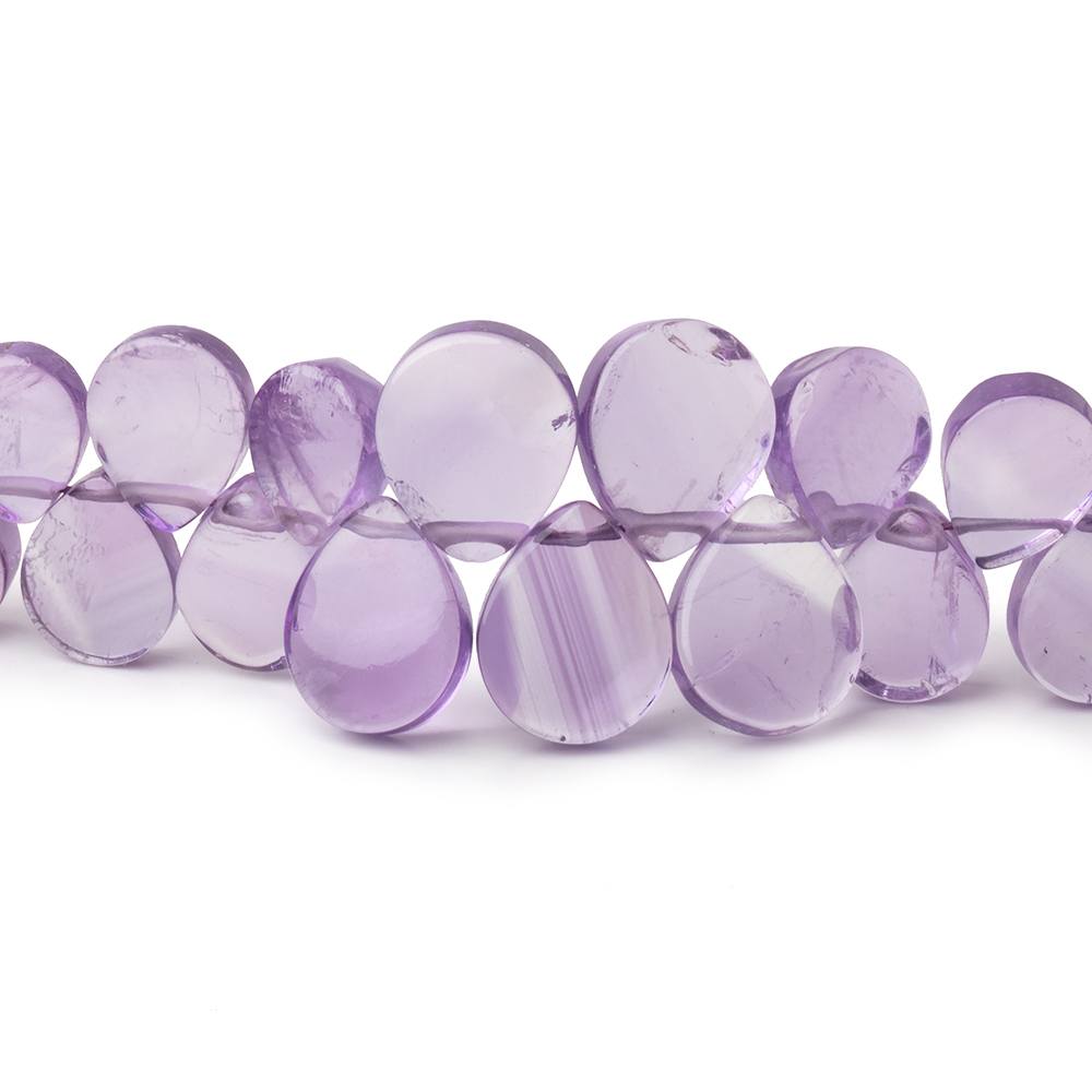 7x5-12x10mm Amethyst Plain Pear Beads 18 inch 138 pieces - Beadsofcambay.com