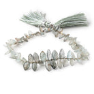 7x5-12x5mm Moss Aquamarine Faceted Marquise Beads 8 inch 78 pieces - Beadsofcambay.com