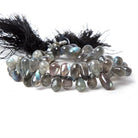 7x5-12x6mm Labradorite Plain Tear Drop Beads 8.25 inch 60 pieces - Beadsofcambay.com