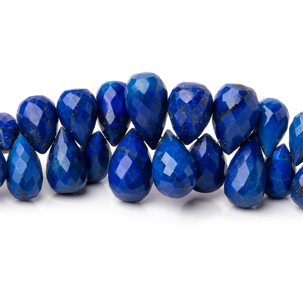 7x5-12x7mm Lapis Lazuli Faceted Tear Drop Beads 8 inch 80 pieces - Beadsofcambay.com