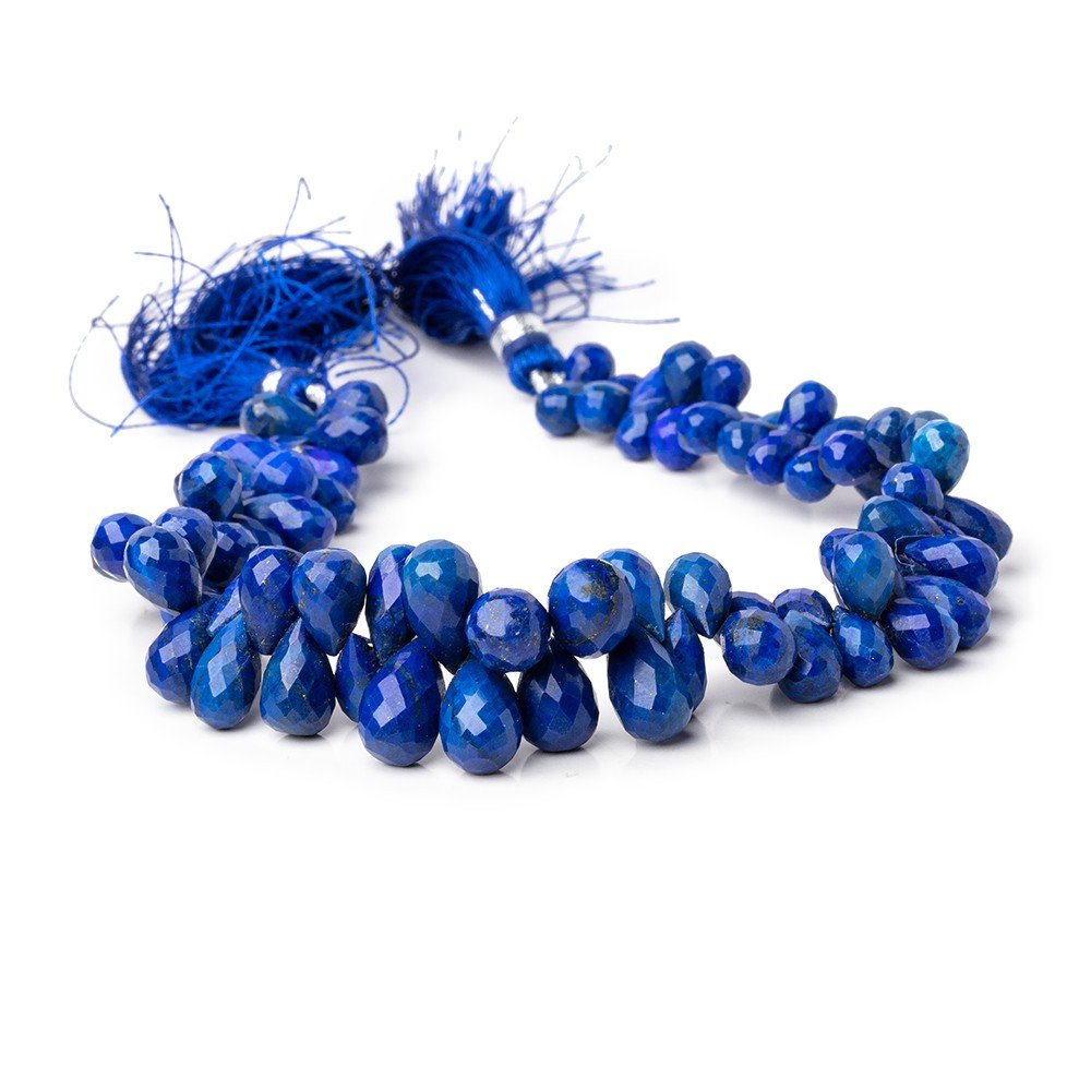 7x5-12x7mm Lapis Lazuli Faceted Tear Drop Beads 8 inch 80 pieces - Beadsofcambay.com