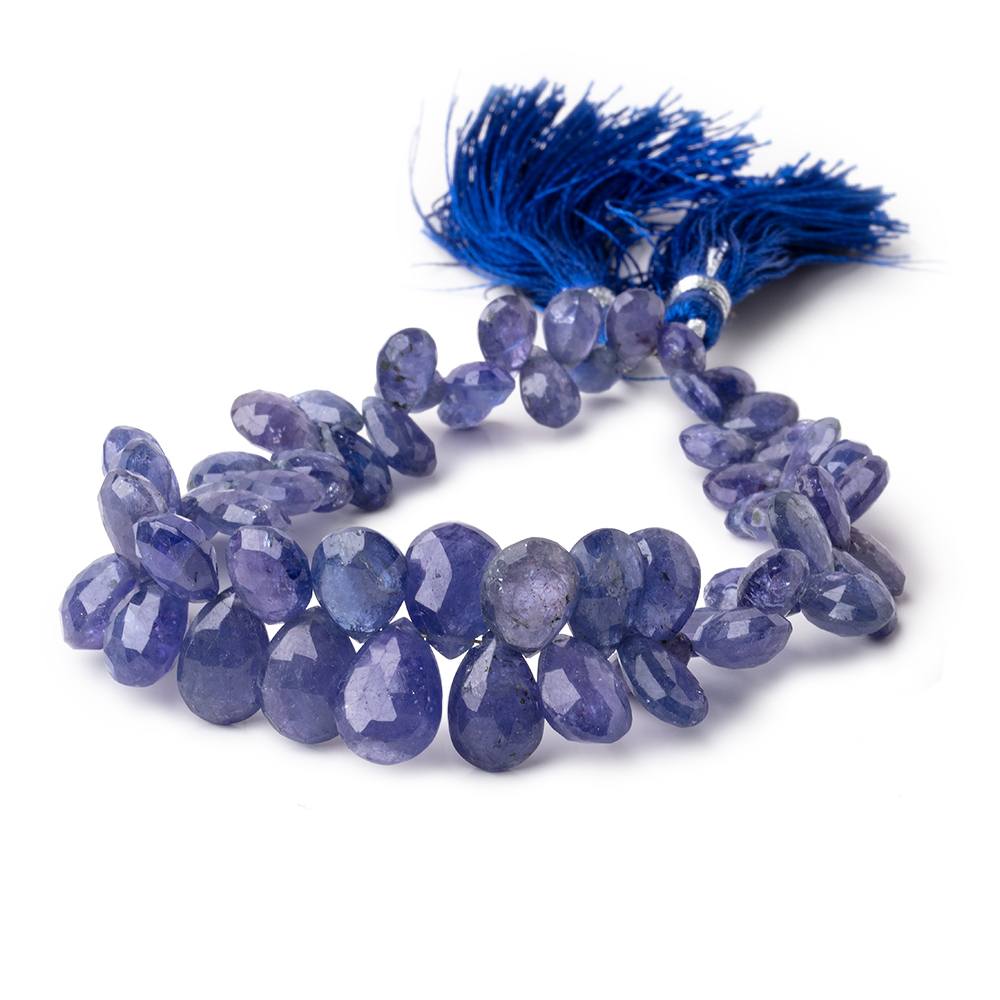 7x5-12x9mm Tanzanite Faceted Pear Beads 7.5 inch 55 pieces - Beadsofcambay.com