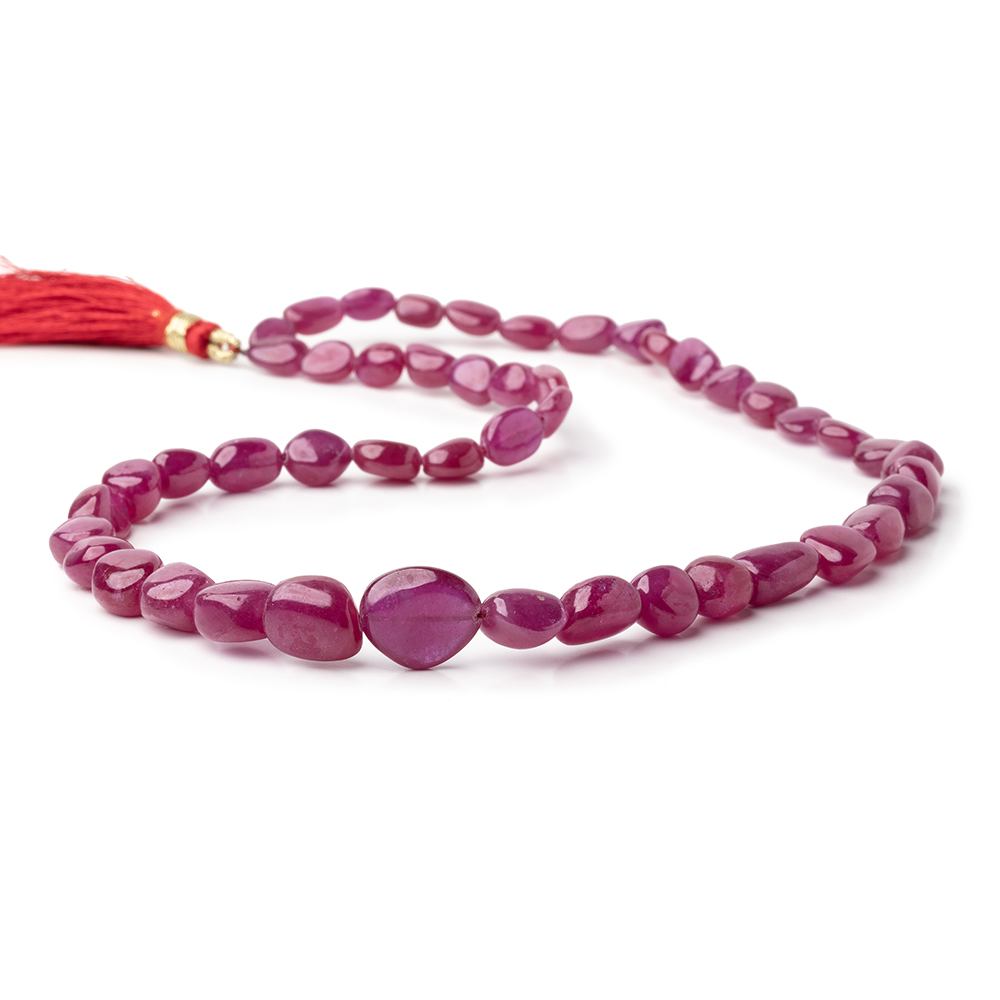 7x5-13x11mm Ruby Plain Nugget Beads 16 inch 48 pieces - Beadsofcambay.com