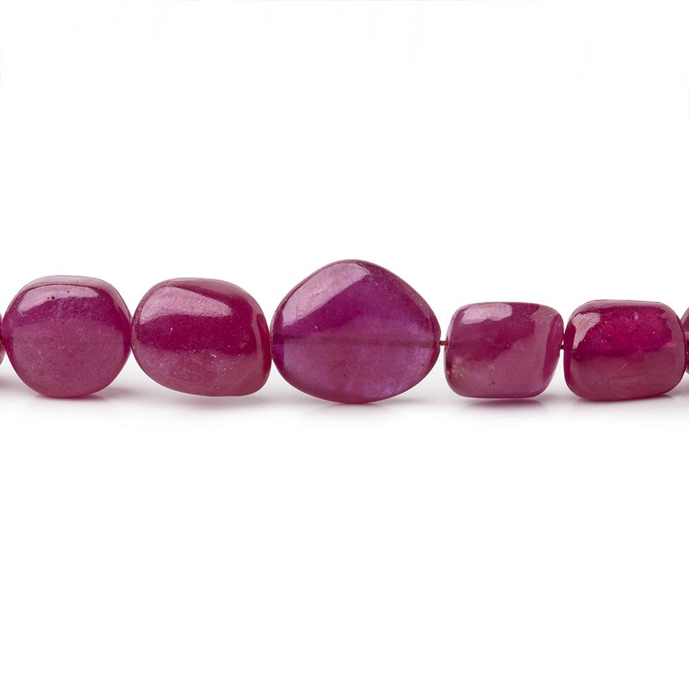 7x5-13x11mm Ruby Plain Nugget Beads 16 inch 48 pieces - Beadsofcambay.com
