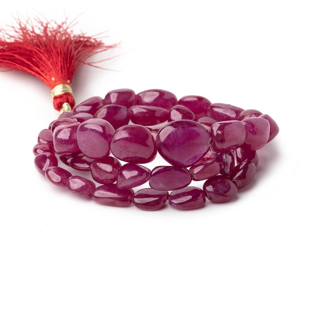 7x5-13x11mm Ruby Plain Nugget Beads 16 inch 48 pieces - Beadsofcambay.com