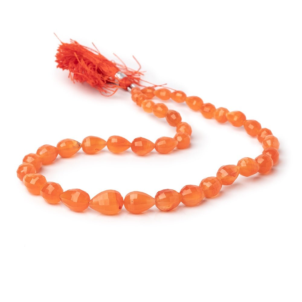 7x5-13x9mm Carnelian Straight Drilled Tear Drop Beads 14 inch 38 pieces - Beadsofcambay.com