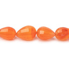 7x5-13x9mm Carnelian Straight Drilled Tear Drop Beads 14 inch 38 pieces - Beadsofcambay.com