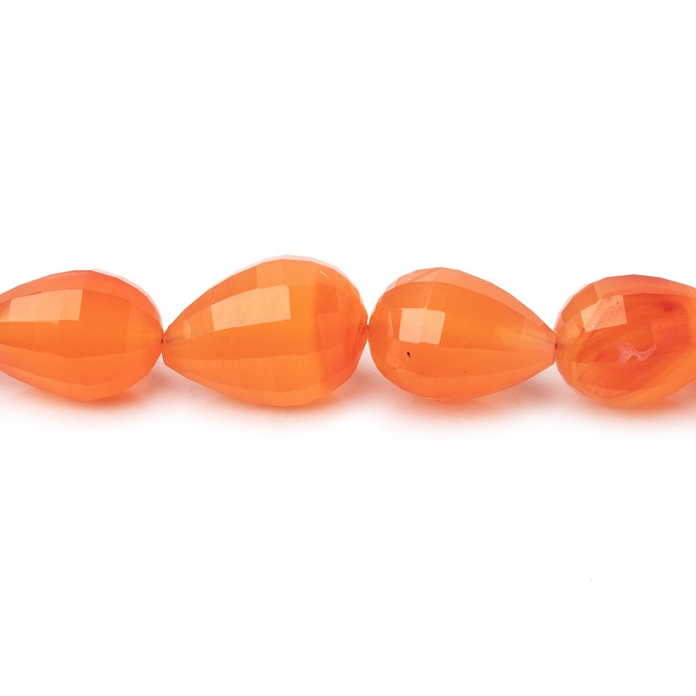 7x5-13x9mm Carnelian Straight Drilled Tear Drop Beads 14 inch 38 pieces - Beadsofcambay.com