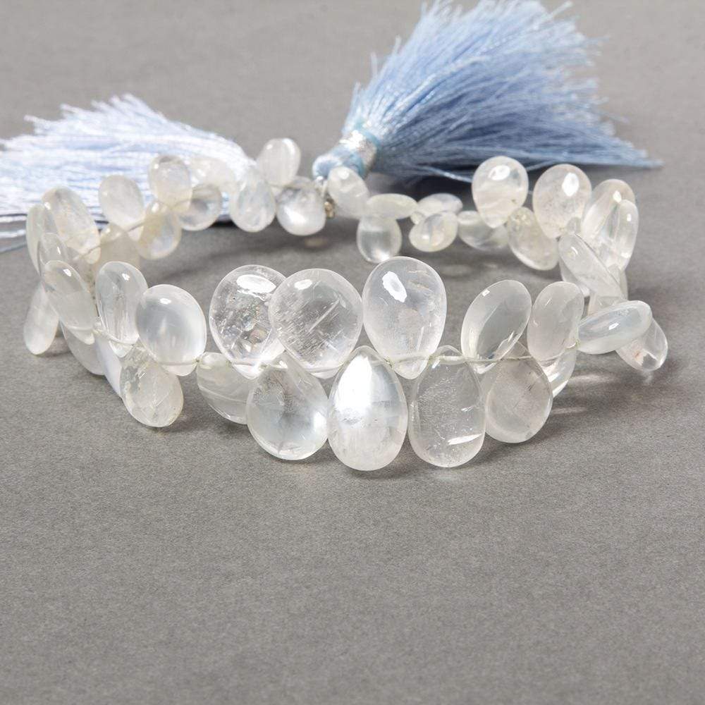 7x5-14x10mm Ceylon Moonstone plain pear beads 8 inch 53 pieces AAA grade - Beadsofcambay.com