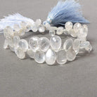 7x5-14x10mm Ceylon Moonstone plain pear beads 8 inch 53 pieces AAA grade - Beadsofcambay.com