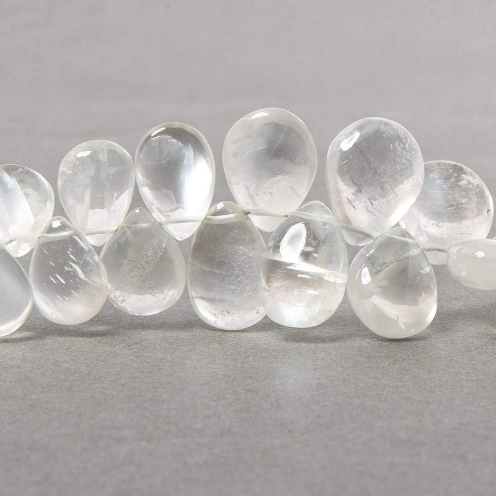 7x5-14x10mm Ceylon Moonstone plain pear beads 8 inch 53 pieces AAA grade - Beadsofcambay.com