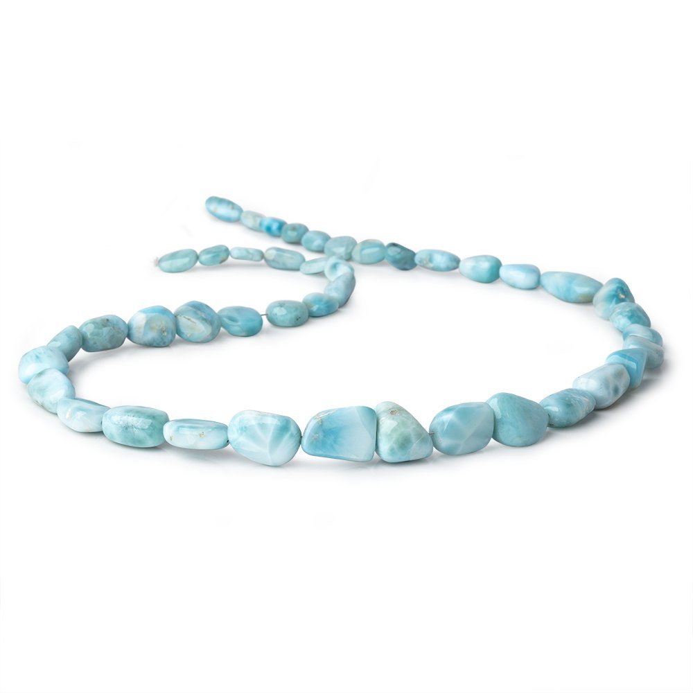 7x5-14x10mm Larimar Plain Nugget Beads 18 inch 42 pieces AA - Beadsofcambay.com