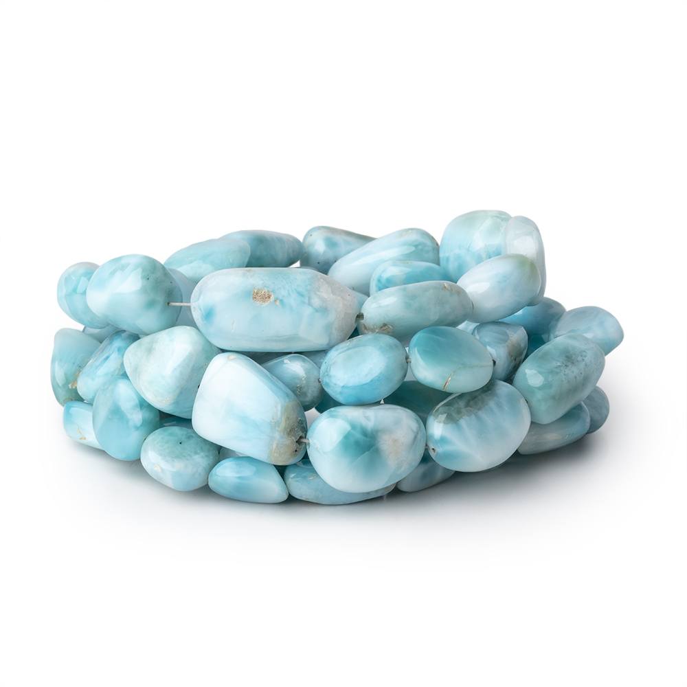 7x5-14x10mm Larimar Plain Nugget Beads 18 inch 42 pieces AA - Beadsofcambay.com