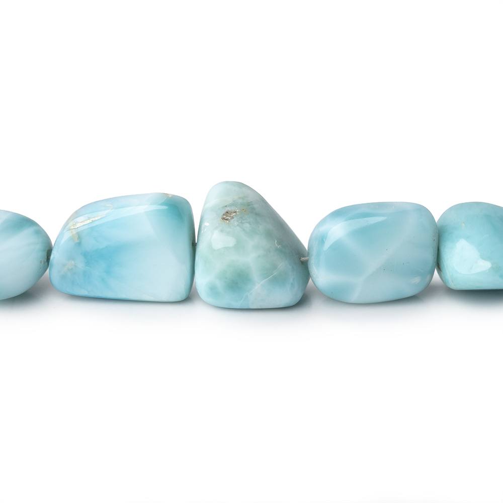 7x5-14x10mm Larimar Plain Nugget Beads 18 inch 42 pieces AA - Beadsofcambay.com